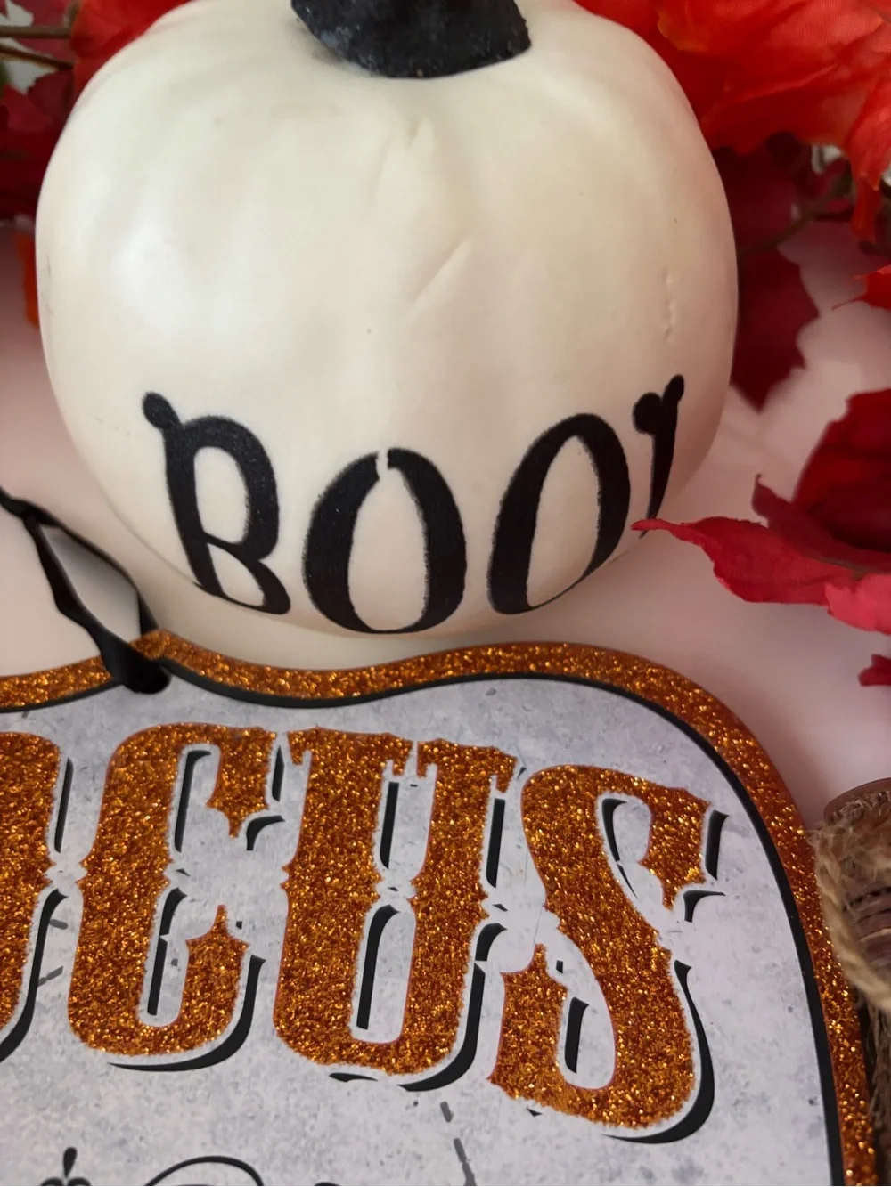 Halloween Décor bundle - sign - garland- o lantern candle holder - boo pumpkin
